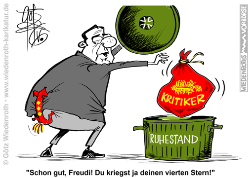 Bundeswehr; Pistorius; Generale; Ruhestand; Kritiker; Zorn; Schelleis; Baumgaertner; Mais; Freuding; Karriere; Kriterium; Guenstling; Opportunismus; Organisation; Aufstieg; Karikatur; 2026; cartoon; caricature