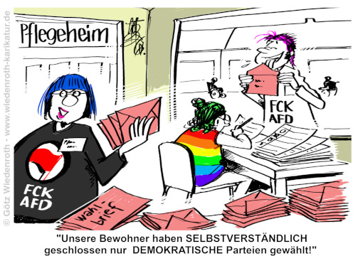 Demokratie; Deutschland; Wahlrecht; Briefwahl; Betrug; Manipulation; Wahlfaelschung; Missbrauch; Wahlbrief; Wahlschein; Stimmabgabe; Karikatur; 2026; cartoon, caricature