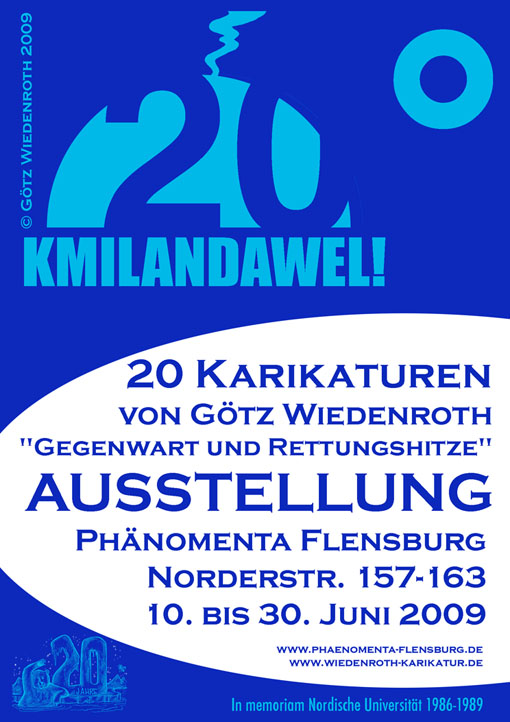 Klima, Klimaerwaermung, Klimaschutz, Ausstellung, kritisch, inkorrekt, 20 Zeichnungen, CO2, Treibhausgas, Karikaturen, Treibhauseffekt, Kyoto, Protokoll, Folgekonferenz, IPCC, Schellnhuber, Rahmstorf, Hohmeyer, Klimabericht, Klimafolgenforschung, Potsdam Institut, anthropogen, Phaenomenta, Flensburg, science center, Schleswig-Holstein, Norddeutschland, Kunst, Kultur, Nordische Universität, private Universitaet, erste, Deutschland