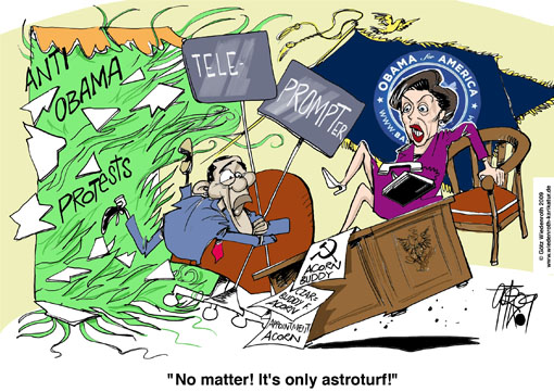 USA, United States, Protests, Obama, Obamacare, Acorn, czars, staff, personnel, Taxpayer, march, Demonstration, grasroots, movement, astroturf, resistance, conservatives, Washington, Oval Office, Teleprompter, TOTUS, Barack Obama, president, Nancy Pelosi, speaker, Germany, Wiedenroth, caricature, cartoon