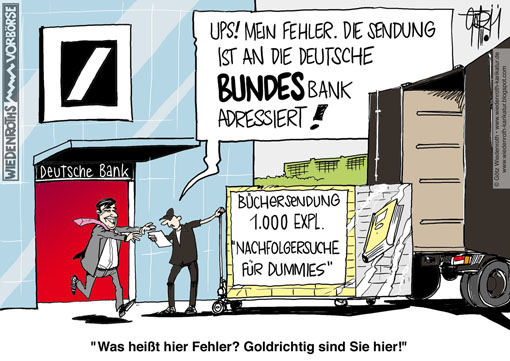 Bundesbank, Praesident, Axel, Weber, Nachfolge, Trichet, EZB, Europaeische, Zentralbank, Wechsel, Absage, Deutsche, Bank, Josef, Ackermann, Anshu, Jain, Jens, Weidmann, Headhunter, Wiedenroth, Karikatur, cartoon