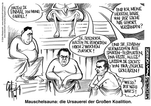 Kindesmissbrauch, Paedophilie, Kirche, Katholische, Ettal, Kloster, Odenwaldschule, Gerold Becker, Hartmut von Hentig, Unesco, Internat, Sadismus, Zoelibat, Daniel Cohn-Bendit, Pflasterstrand, Der grosse Basar, Kindersex, Sex von Erwachsenen mit Kindern, Legalisierung, Gesetzesentwurf, Paedophilie, Paederasten, Parteigeschichte, Aufarbeitung, Doppelmoral, Heuchelei, Moralkeule, Nazikeule, Verleumdung, Nachrede, Gutmenschentum, Schlechtmensch, Deutungshoheit, Empoerung, Aufschrei, Ruecktritt, forderung, Walter Mixa, Claudia Roth, BAG SchwuP, Bundesarbeitsgemeinschaft Schwule, Paederasten und Transsexuelle, Vergangenheit, Gender Mainstreaming, Strippenzieher, Abgeordneter, Deutscher Bundestag, Kinderstrich, Kinderprostitution, Hans-Peter Friedrich, Bundesinnenminister, Warnung, Sigmar Gabriel, SPD-Vorsitzender, Sebastian Edathy, Verdacht, Vorwarnung, Beweismittelvernichtung, Amtspflichten, Verletzung, Beweismittelunterdrueckung, zerstoerte Festplatten, Wiedenroth, Karikatur, cartoon, Germany, Allemagne