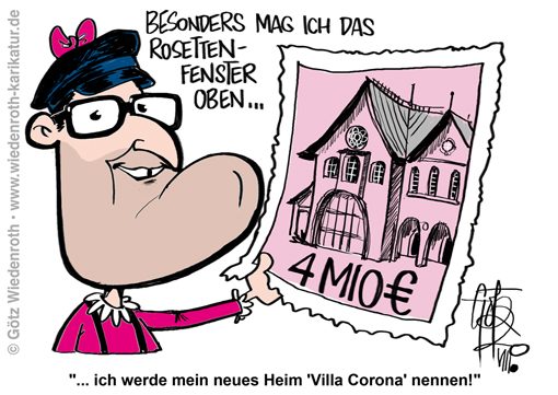 Corona; Pandemie; Politik; Spahn; Kauf; Villa; Dahlem; Takt; Gier; Karikatur; 2020, cartoon, caricature