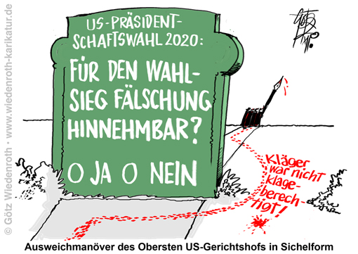 USA; Wahlfaelschung; Wahlbetrug; Wahlmanipulation; Praesidentschaftswahl; Luegenpresse; Lueckenpresse; Lumpenpresse; Youtube; Facebook; Twitter; Biden; schuetzen; zensieren; Burisma; Ukraine; Laptop; Beeinflussung; Publikum; Falschinformation; Fake News; Wahrheitssystem; POTUS; ELECT; Wahrheitsministerium; Luege; Demokratie; Schaden; Beschaedigung; Klage; Texas; SCOTUS; Supreme Court; Karikatur; 2020; cartoon, caricature